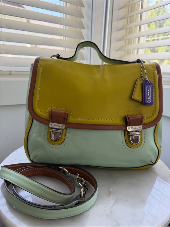 Coach Handbags - Coach Poppy Y2K Leather Colorblock Dylan Flap Satchel [limited edition]
